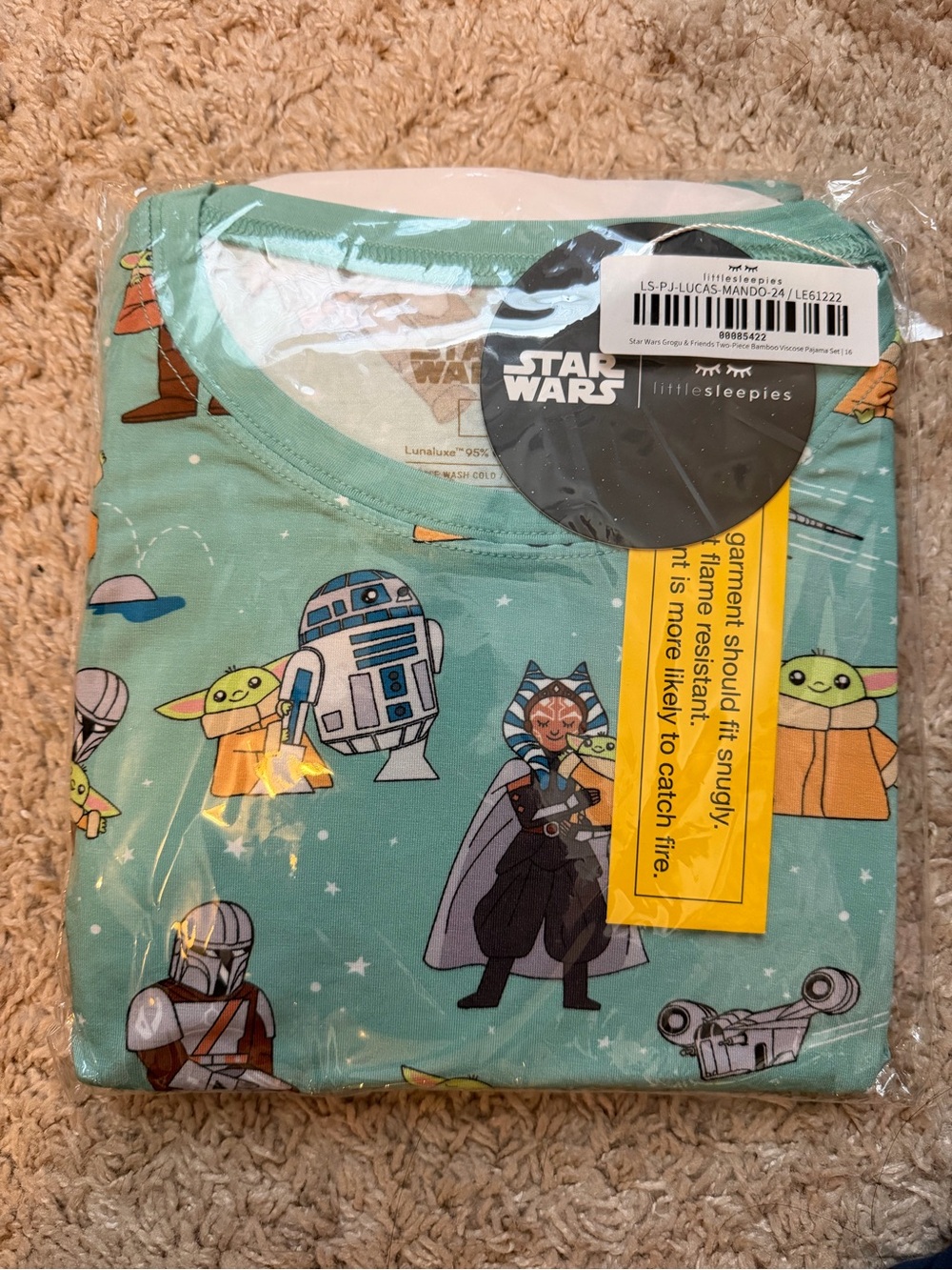 NWT Little Sleepies Star Wars Grogu & Friends Pajama Set